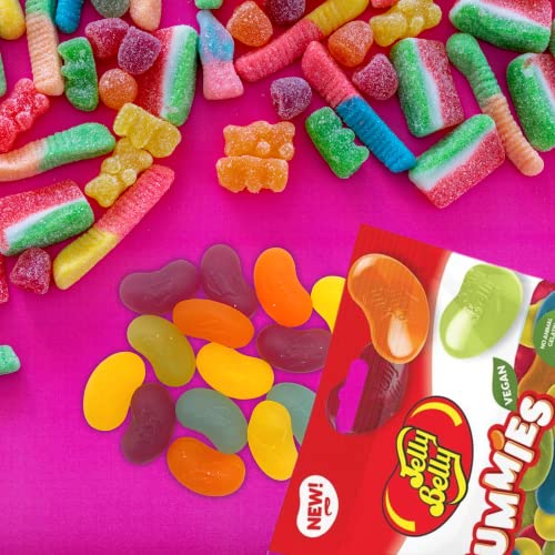 Vegan Jelly Bean Shaped Jumbo Gummy Candy, Sharable Bagged Gourmet Candies, Pack Of 2, 3.5 Ounces #TOP3