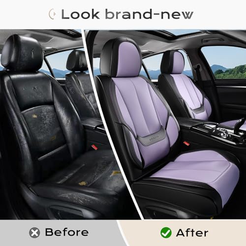Image of Coverado Seat Covers, Car Seat Covers Front Seats, Car Seat Cover, Car Seat Protector Waterproof, Car Seat Cushion Nappa Leather, Seat Covers Carseat Cover Universal Fit for Most Cars