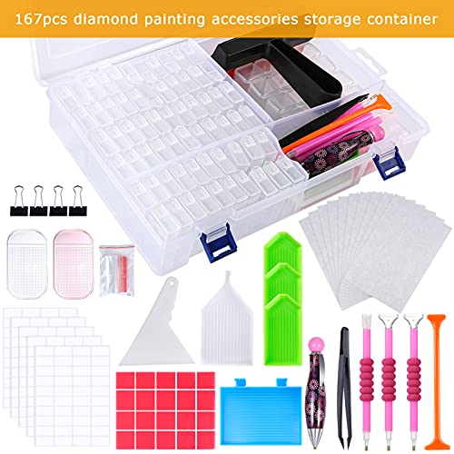 Pp Opount 170 Pcs A4 Diamond Painting Led Light Pad Kits, 3-Level Adjustable Light Board With 80 Grids Diamond Box, Felt Hand Held Bag, Stand And Diamond Painting Tools For Diamond Painting #TOP4