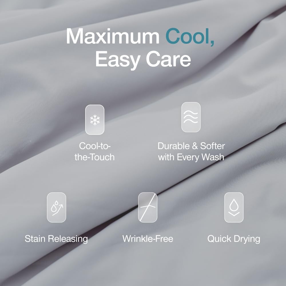 Coop Home Goods Cool+ Crescent Pillow Case Queen Size 2-Pack, White Cooling Pillow Cases for Cool+ Crescent Pillow, Ultra-Soft & Breathable Cooling Pillow Covers with Zipper for Hot Sleepers