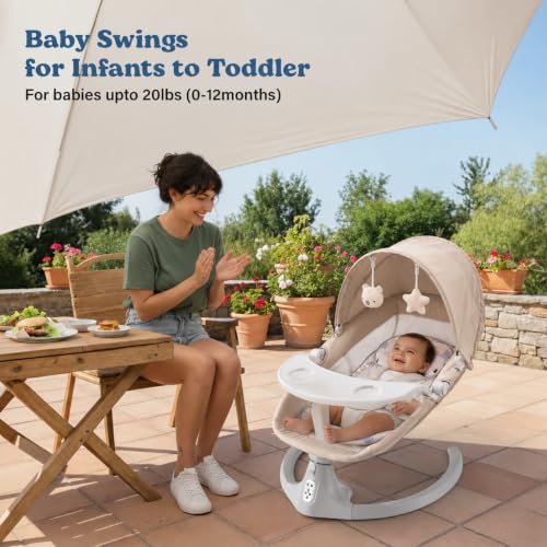 Image of SOFTIES Automatic Baby Swing Cradle | Electric Jhula Cum Rocker 0-12 Months