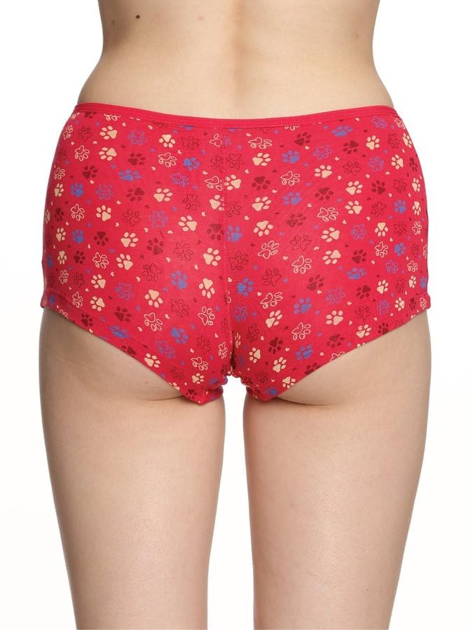 Image of Lux Amore Women's High Coverage Super Combed Cotton Elastane Stretch Mid Waist Boy Shorts with Concealed Waistband and StayFresh Treatment (Colors&Print May Vary)