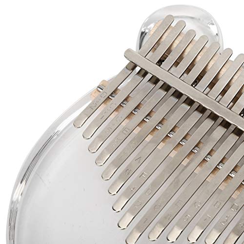 Piano de polegar de 17 teclas, piano de polegar de acrílico transparente de 17 tons, nota de dedo pa