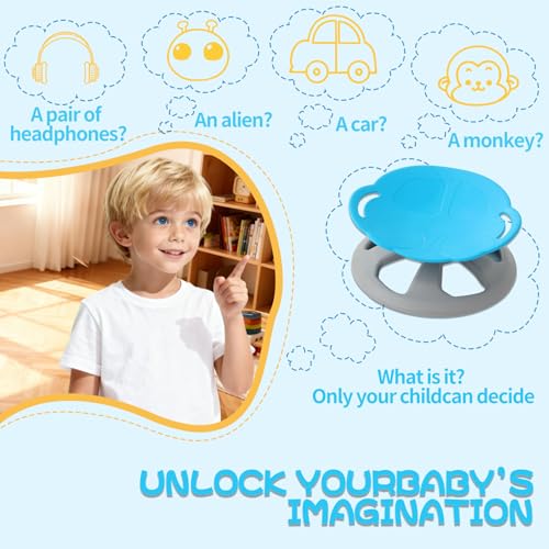 Image of BABAMU Spinning Chair for Autistic Kids, Sensory Swivel Chair, 220LBS Weight Capacity, Autism Sensory Products, Autism Toys, Sensory Toy (Blue, Handle)