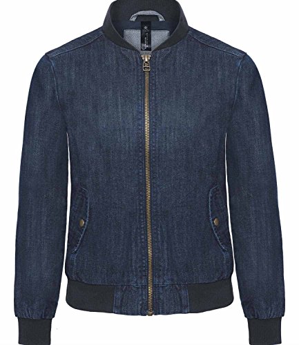 Veste bomber en denim femme confortable et robuste coupe décontractée XL