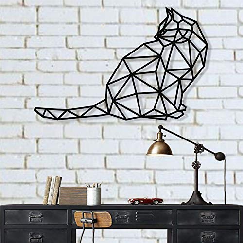 A Modern Geometric Cat Silhouette for Your Japandi Sanctuary