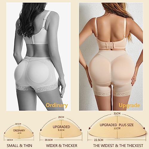 Weichens Women Bigger Butt Enhancer Butt Lifter Padded Lace Shapewear Control Panties Seamless Thicker Fake Buttock Underwear Beige #TOP1