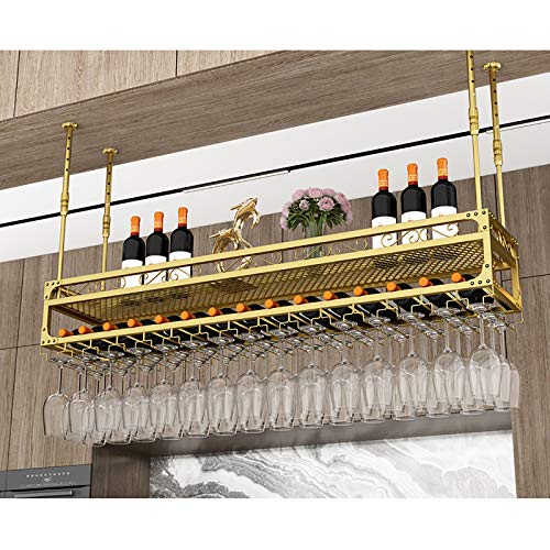 Casier à vin suspendu pour manque de place, support plafond en métal réglable - 6