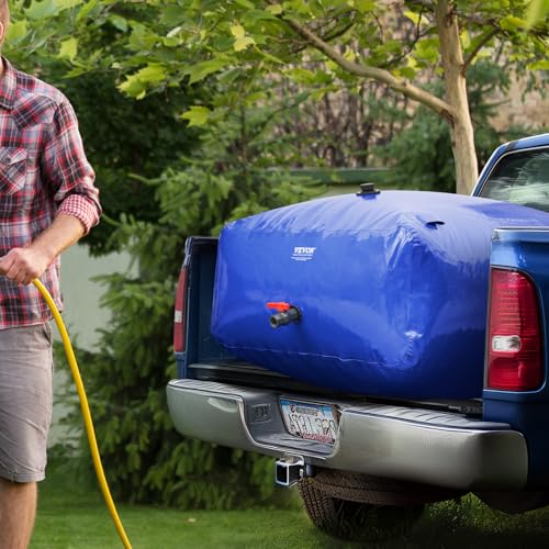VEVOR 1000L Wasserblasen Aufbewahrungsbehälter, 1000D blaues PVC, zusammenklappbare Wasserspeicherbehälter, große Kapazität, weicher Wasserbeutel, tragbare Wasserblase, Brandschutz, Camping