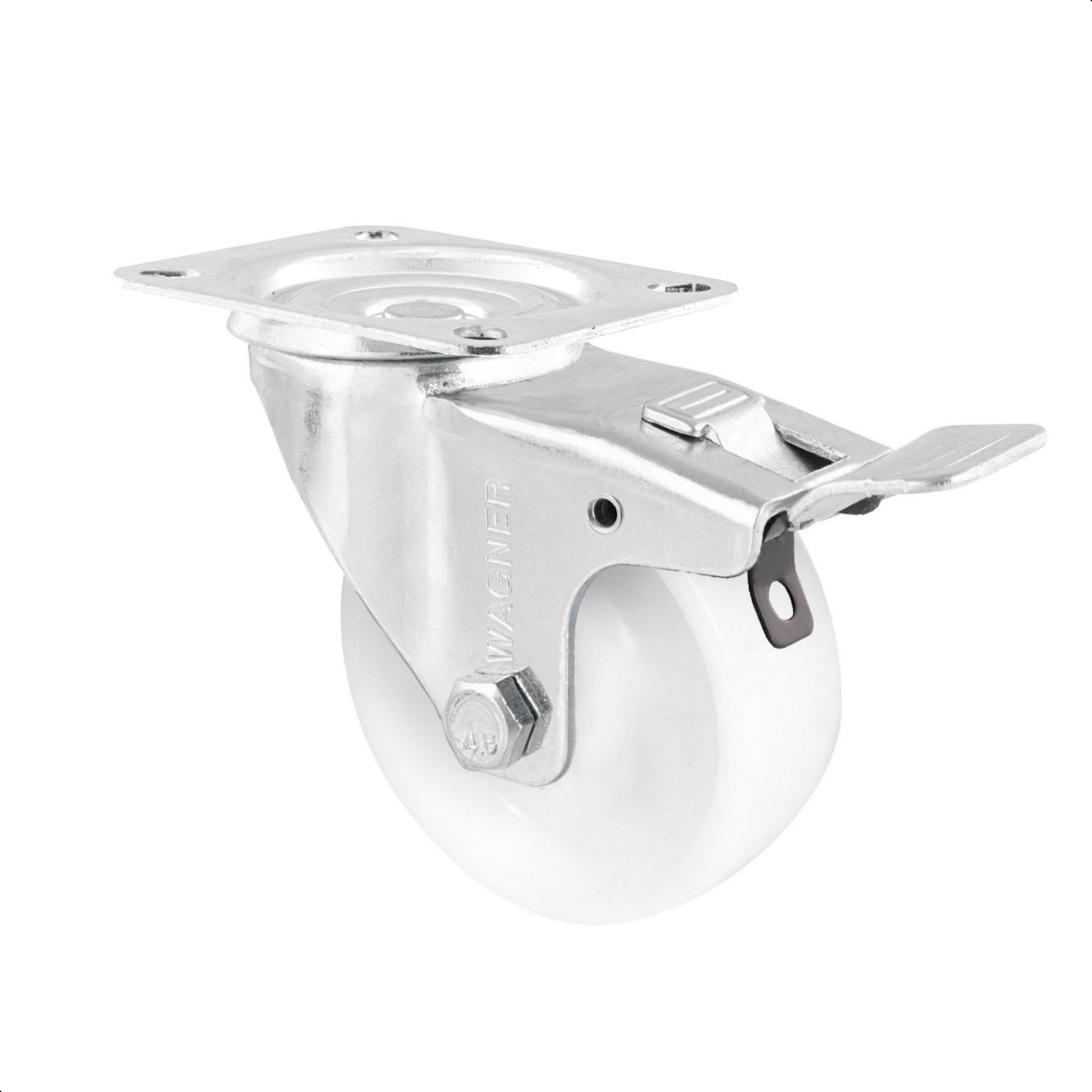 Roulette pivotante en acier galvanisé Wagner de 100 mm pour mobilier robuste et durable
