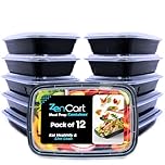 Zencart 12 Pack Meal Prep Containers Reusable, BPA Free Food Prep Containers with Lids for Freezer Storage- Microwavable, Freezable & Dishwashers Safe - Stackable Storage Lunch Boxes (800ML/28 oz)