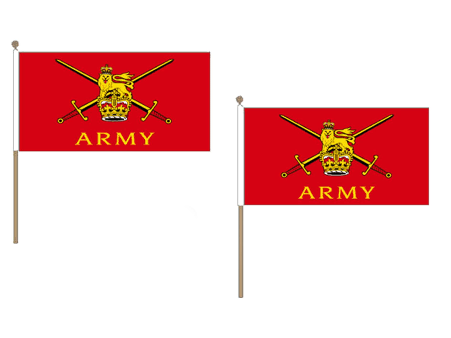 AZ FLAG STOCKFLAGGE Britisches HEER 45x30cm mit holzmast - 10 stück British Army STOCKFAHNE 30 x 45 cm - flaggen