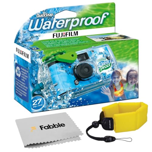 Fujifilm Quick Snap Waterproof 35mm Single Use Camera | Floating Foam Strap (Yellow) (1 Pack)