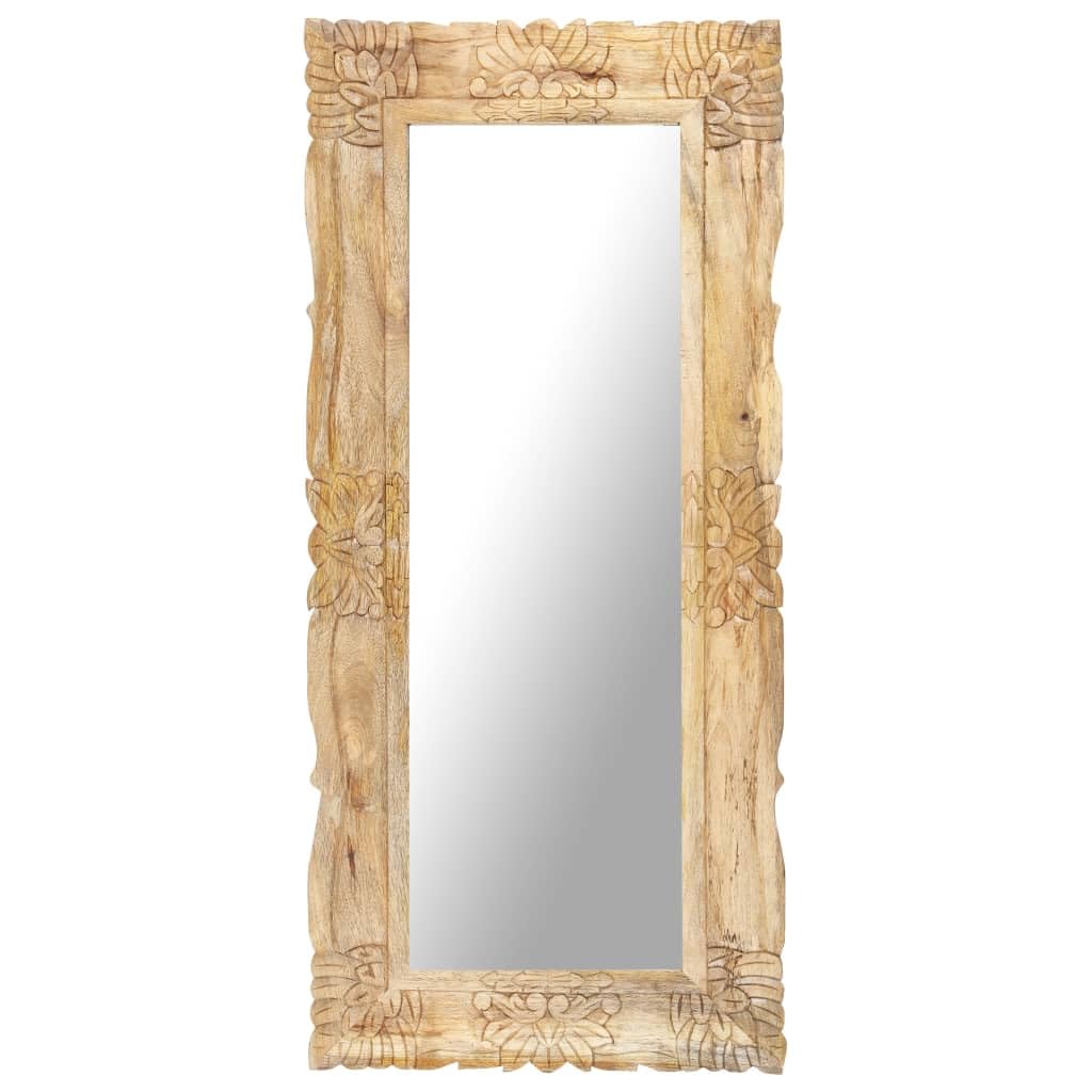 Genérico Espejo de Madera Maciza de Mango 110x50 cm,Espejos-321637