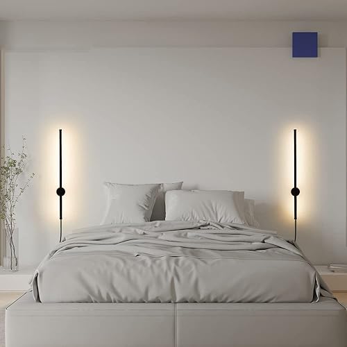 Miniatura 3 de Juego de dos apliques de pared LED regulables con regulador de intensidad de enchufe de 23.6 pulgadas, lámpara de pared con función de memoria,