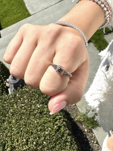 LE VIAN 1/2 Carat White and Chocolate Diamond Cushion Shaped Halo Ring for Women I 14k Rose Gold Anniversary Ring for Her (G-H/Brown, VS2-SI1, 0.46 cttw) Engagement Promise Band Size 3 to 124