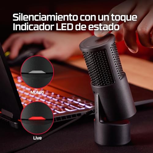 Miniatura 6 de HyperX Solocast 2 - Micrófono Condensador USB patrón cardioide, Juegos, Streaming, podcasts, PC, Twitch, Youtube, Discord, Negro