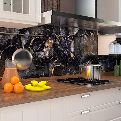 Image of Barebeauty 60 x 200 cm Kitchen Wallpaper, Self Adhesive Oil Proof Waterproof Wall Sticker for Kitchen, Anti-Mold Heat Resistant Backsplash Wall Covering (Pack of 3, 38.76 Sq. Ft. Approx)