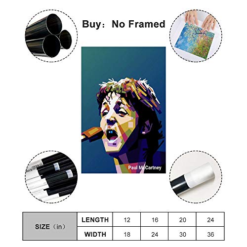 ASDYO Paul McCartney Poster sur toile moderne du groupe de rock des Beatles 40 x 60 cm - Les Beatles, Paul McCartney, John Lennon, RIngo Starr, George Harrison ASDYO Paul McCartney Poster sur toile moderne du groupe de rock des Beatles 40 x 60 cm – Image 3