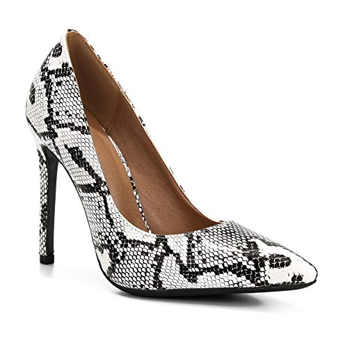 Fereshte Women's High Heels Pointy-Toe Stiletto Sexy Dress Pumps Snakeskin Pattern Label Size 45 - Us 11.5 #TOP6