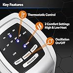 Lasko Oscillating Ceramic Tower Space Heater for Home with Overheat Protection, Timer, 22.5 Inches, Silver, 1500W, 5775, 7.5″L x 7.1″W x 22.75″H - Image 3