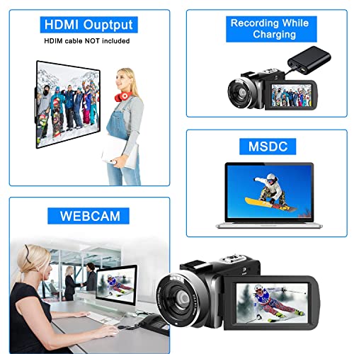 Video Camera,Camcorder Full Hd 1080P 30Fps 24.0 Mp Vlogging Camera, Ir Night Vision Camcorder Recorder, 16X Zoom Camcorders, Youtube Camera With Remote Control #TOP4
