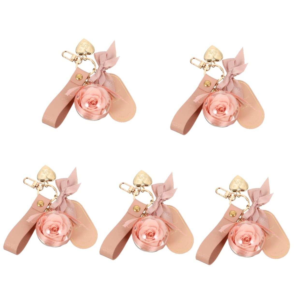 VALICLUD Llavero Flor Preservada Cadenas Colgante De Corazón Llaveros Felpa Equipo Kit Para Hacer Pulseras Con Cuentas De Arcilla Colgante De Coche De Flores Rosa Paño