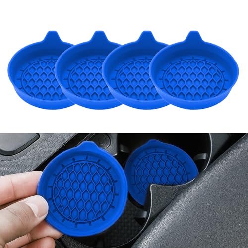 Portavasos para auto de silicona durable, paquete 4, azul miniatura 1