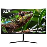 CRUA 24Zoll Curved Gaming-Monitor 144 Hz, 165 Hz FHD 1080P PC-Monitor, Computerbildschirm...