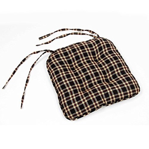 Buy Home Collection by Raghu Penneyhill Plaid Black Chair Pad, 16 by 16