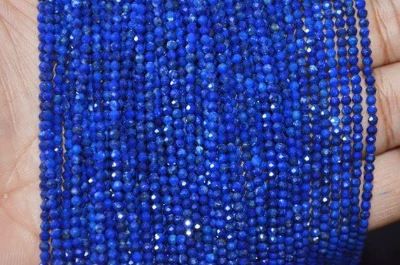 Lapis lazuli perles rondelles facettées 2.40mm véritable de qualité gemme