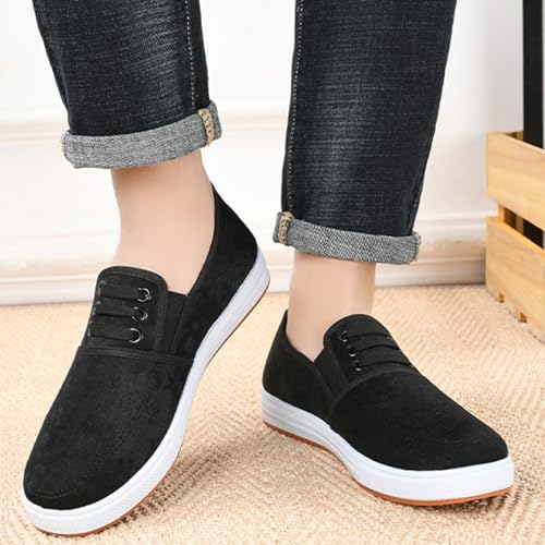 Women's Canvas Slip-On Sneakers Breathable Low Top Work Shoes Casual Soft Sole Walking Shoes Comfortable Non Slip Flats4