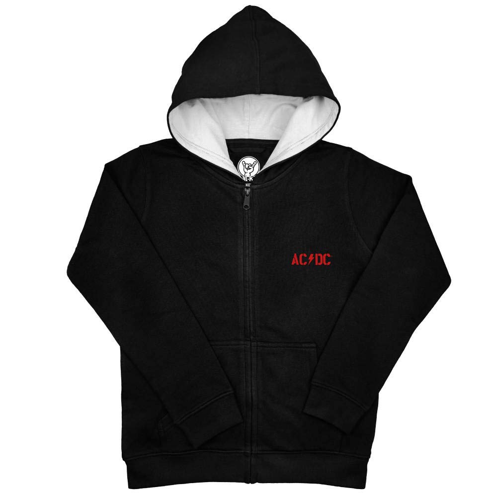Metal Kids AC/DC (PWR UP) - Kinder Kapuzenjacke, Schwarz, Größen von 92 bis 164 (2 bis 14 Jahre), offizielles Band-Merch