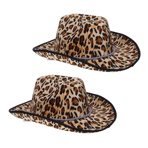Chapeaux cowboy léopard confortables et respirants lot de 2 pièces