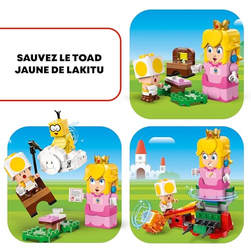 LEGO Super Mario Adventures with Interactive LEGO Peach, Princess Toy Playset for Kids, Yellow Toad Figure, Nintendo Gift for 6 Plus Year Old Girls, Boys and Gamers, 71441