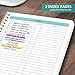 Taja Meeting Notebook for Work Organization - Work notebook with action items, Meeting Minutes Planner Notebook, Perfect Office Supplies for Men & Women - Green