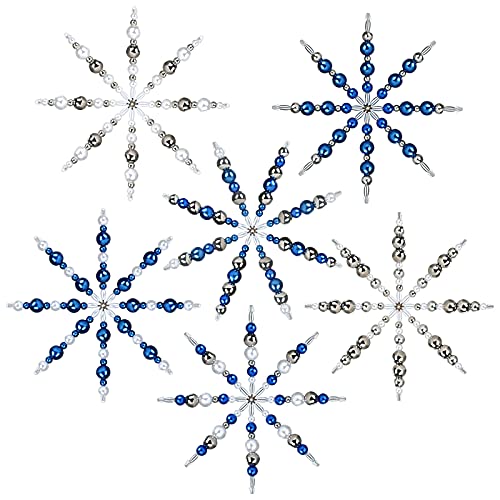 Naler 6 Pack Beaded Snowflake Ornament Kit for DIY Making Christmas...