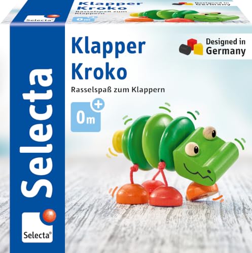 Selecta 61044 Klapper-Kroko, Greifspielzeug, 3 Monate to 3 Jahre,10 cm – Ansicht 1