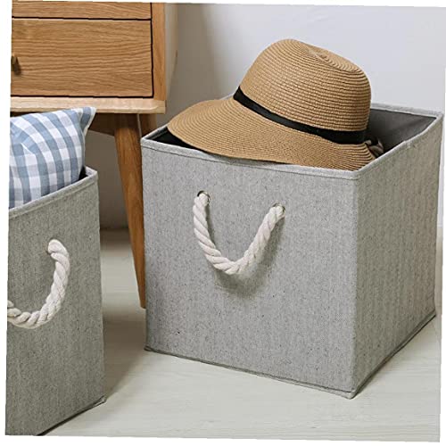 Opslagmanden Opvouwbare mand bakken doek opslagcontainer mand met grijs grijs - Image 5