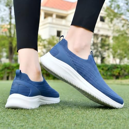 Image of TIOSEBON Women's Walking Tennis Shoes Knit Comfortable Slip on Breathable Mesh Lightweight Sneaker