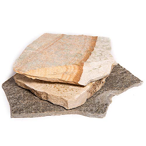 SOUTHWEST BOULDER & STONE Landscape Patio Flagstone-500 Pounds-Natural Rock Pathway Stepping Stone Slabs for Gardens, Terrariums, Landscape Design, Driveway Pavers & Walkway Steppers (Gold Quartzite)