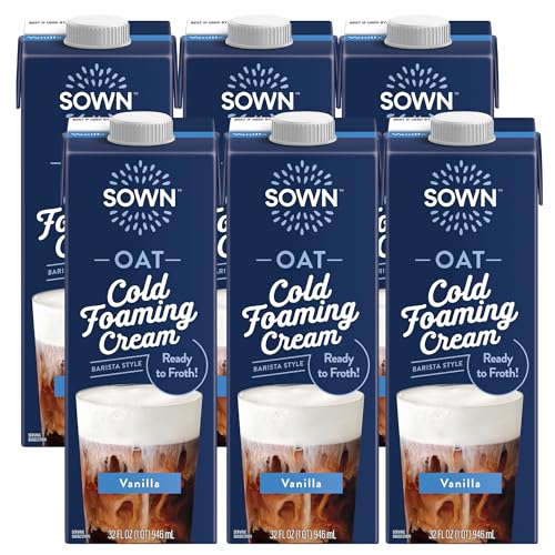 SOWN Oat Cold Foam Creamer, Vanilla - Barista Style Oat Milk Non...