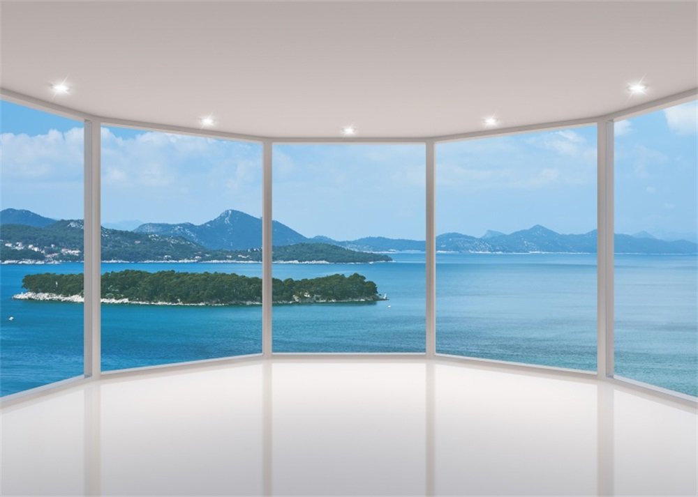 YongFoto 2,2x1,5m Sea View Room Backdrop Seaside interior