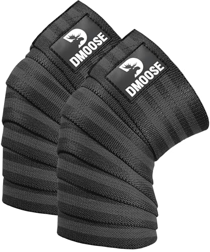 DMoose kniebandage Kraftsport - 198CM Länge Heavy Duty Kniebandage Bodybuilding - Lang Elastisch Knee Wraps Paar Mit Klettverschluss, Kreuzheben Bodybuilding Gewichtheben Kraftsport Powerlifting DMoose kniebandage Kraftsport - 198CM Länge Heavy Duty Kniebandage Bodybuilding - Lang Elastisch Knee Wraps Paar Mit Klettverschluss, Kreuzheben Bodybuilding Gewichtheben Kraftsport Powerlifting