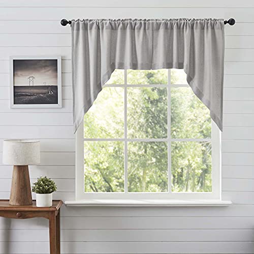 VHC-Brands-Burlap-Dove-Grey-Farmhouse-Curtains-Swag-Set-of-2-36x36x16 VHC Brands Burlap Dove Grey Farmhouse Curtains Swag Set of 2 36x36x16
