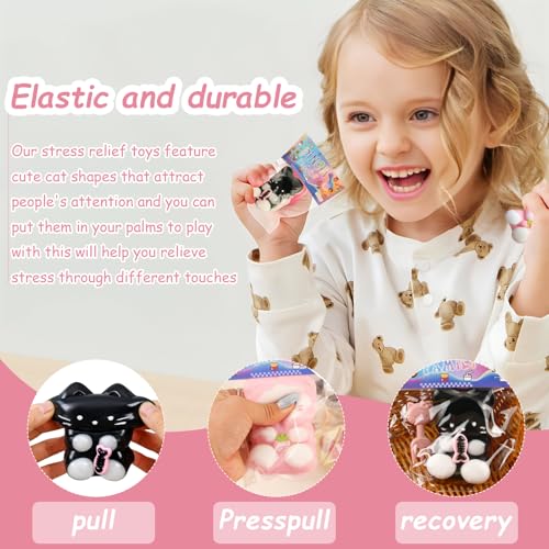 Image of 3pc Taba Squishy Cat, Squishy Fidget Toys Taba Soft Stress Relief Squishies for Kids Adults Party Favors Pinch Family Toys Silicone Squeeze Toy
