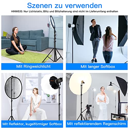 Soonpho 3 m Spring Buffer Flash Tripod Stainless Steel Light Stand, Black - Image 4