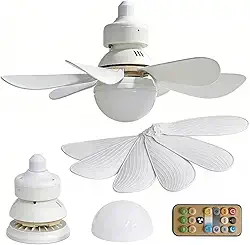 Ventilador de Teto com Lâmpada Led 30w Silencioso e Inteligente com Controle Remoto Branco Premium