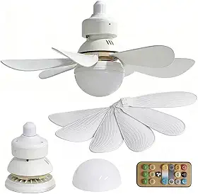 Ventilador de Teto com Lâmpada Led 30w Silencioso e Inteligente com Controle Remoto Branco Premium