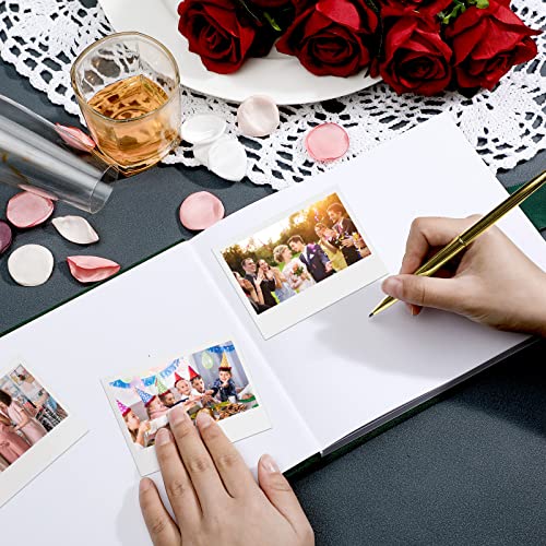 Image of Panelee Wedding Guest Book with Pen Green Velvet Reception 144 Page Sign in Book Wedding Memory Papers Elegant Guestbook for Bridal Shower Party Guest Visitor